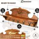 Coat Hanger Wall Mount with Shelf - Gorgeous 24" Farmhouse Coat Rack Wall Mount with Shelf with Hooks for Entryway - Wall Mounted Coat Rack for Wall Hanging Coats, Jackets, Purses, Keys (Brown)