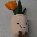 Tulip Plush Toy, 13" Orange Flower Pot Stuffed Throw Plushie Pillow Doll, Soft Fluffy Plant Friend Hugging Cushion - Present for Every Age & Occasion