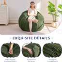 MAXYOYO Giant Bean Bag Chair, Pumpkin-Shaped Bean Bag Sofa, Oversized Boneless Couch Sofa in a Box, Comfy and Lazy Lounge Chair for Dorm, Living Room, Green