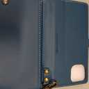 Defencase Compatible with iPhone 14 Case Wallet with RFID Blocking Card Holder for Women and Men, Fashion PU Leather Magnetic Snap Flip Zipper Strap Wallet Phone Case Fit for iPhone 14 6.1", Dark Blue