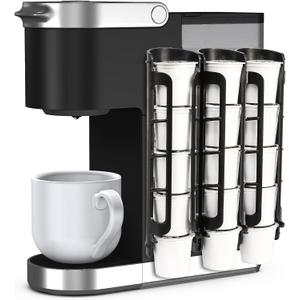 STORAGENIE Coffee Pod Holder Side Mount K Cup Pods Organizer compatible with Keurig Coffee Makers, Space Saving Kcup Storage, Perfect for Small Counters (3 Pack/For 15 K-Cups, Black)