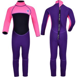 Kids Wetsuit for Girls Boys Toddler and Youth 3mm Neoprene Child Full Wet Suits Warm in Cold Water Thermal Swimsuit Back Zip for Swimming Diving Jet Skiing Surfing (X-Small, 2mm Blue Shorty Suit)