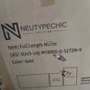 Full Length Mirror, Oversized Floor Mirror Freestanding, Full Body Floor Standing Mirror with Stand, Hanging Mounted for Bedroom Living Room, Gold, Arched Style