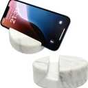 Marble Phone Stand Holder for Desk, Portable Marble Cell Phone Holder Mobile Telephone Stand for Office/Kitchen/Travel, White