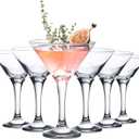 Vikko Martini Glasses Set of 6, 5.2 Ounce Cocktail Glasses with Stem, Elegant Cosmopolitan Glasses for Martinis and Cockatails, Dishwasher Safe, Durable Manhatten Glasses