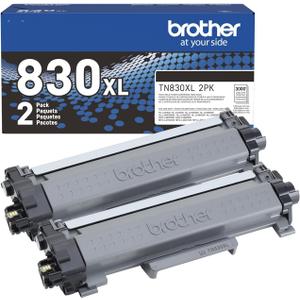 Brother Genuine TN830XL 2PK Black High Yield Printer Toner Cartridge 2-Pack Print up to 3,000 Pages Each(1)