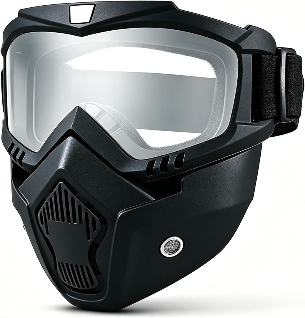 Paintball Mask Anti Fog,Tactical Full Face Mask Ski Mask Goggles Detachable Adjustable,Motorcycle Riding Face Protection