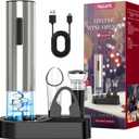 Electric Wine Opener,Automatic Wine Bottle Opener Rechargeable Cordless Electric Corkscrew Wine Opener Gift Set with Wine Stopper, Foil Cutter, Wine Aerator,Storage Base & Charging Cable