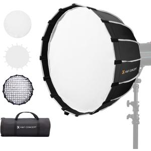 K&F CONCEPT 35/90cm Softbox Parabolic Hexadecagon Compatible with Bowens Mount, with Honeycomb Grid, Light Diffusers, Carrying Bag, for Photography Studio Speedlite Flash and Monolight