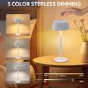 uuffoo Cordless Table Lamps Rechargeable Set of 2, Outdoor Table Lamp with 3 Color Stepless Dimming, Battery Operated Desk Night Light for Patio, Restaurant, Bedroom