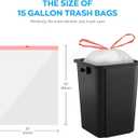 Ultra Thick 15 Gallon Drawstring Trash Bags, 108 Count Heavy Duty Large Plastic Garbage Bag, Leak Proof Trash Can Liners for Tall Kitchen Home Office Lawn Outdoor, White