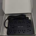 6 FT Flat Plug Surge Protector Power Strip,11 Multiple AC Outlets with 6 USB Ports (2 USB C), 6 Feet Extension Cord, 1250W/10A, One Touch Switch Button, 17 in 1 Compact powerstrip