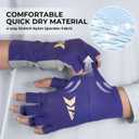 KastKing Ultimate Angler Fingerless SPF Sun Gloves, UPF50+ Sun Protection Fishing Gloves, Hydrocool Technology, Open Palm Design, Extended Cuff UV Protection Gloves for Fishing, Hiking, and Cycling (Royale Family)