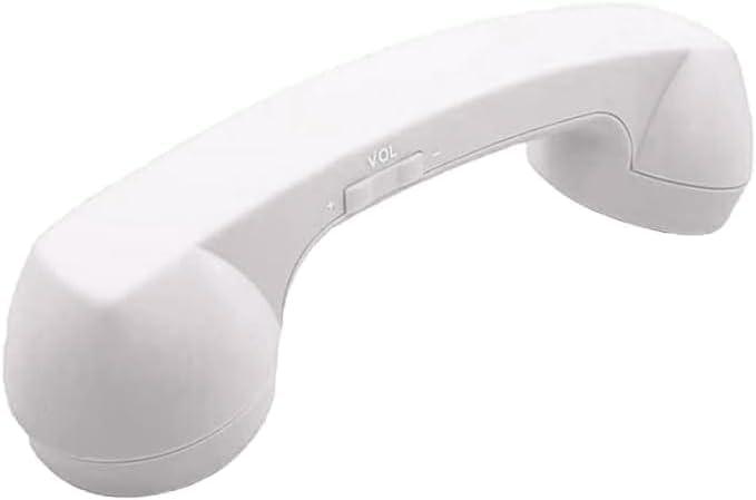 Retro Phone Handset with Wireless Bluetooth and USB Handsets for Cell Phones Radiation-Proof Comfortable Call (White)