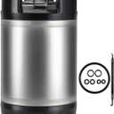 New 2.5 Gallon Ball Lock Keg Stainless Steel Beer Keg with Dual Rubber Handle Ball Lock Corny Keg Home Brew Keg