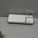 Toothbrush Toothpaste Stand, Toothbrush Storage Rack, Toothpaste Storage Rack Bathroom Toothbrush Holder, White with Cups