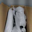 TRALT Ergonomic Office Chair - Desk Chair with Adjustable Headrest Lumbar Support Computer Chair - Mesh Comfy Chair with Flip-up Armrests - Gaming Chairs for Adults Home Office (Leather, White)