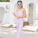 B&GCozy Girls Casual Loose Sleeveless Stretchy Wide Leg Pants, Jumpsuit Rompers for Girls (12-13 Years, Purple)