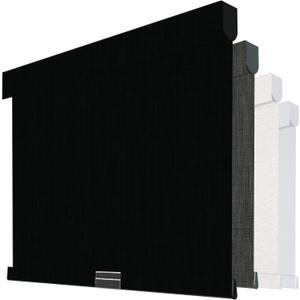 Boolegon Cordless Blackout Roller Shades for Windows, Free-Stop Linen Shades with Valance, Thermal Insulated Fabric, UV Protection Roller Blinds for Home, Office (Black, 36" W x 72" H)