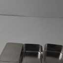 Luxshiny 2pcs Box Cutter Baking Tray Cake Dish with Lid, Stainless Steel, Silver