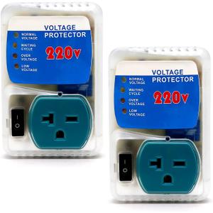 BSEED Surge Protector Outlet for Home Appliances, Power Surge Protector for Refrigerator, TV, Computer and Freezer, Adjustable Voltage Regulator, 220V, 4400W, 2 Pack