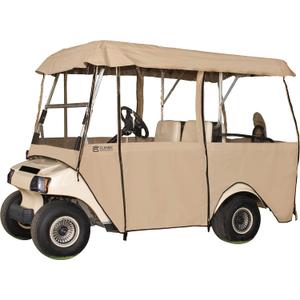 Classic Accessories Fairway Deluxe 4-Sided 4-Person Golf Cart Enclosure (Sand)