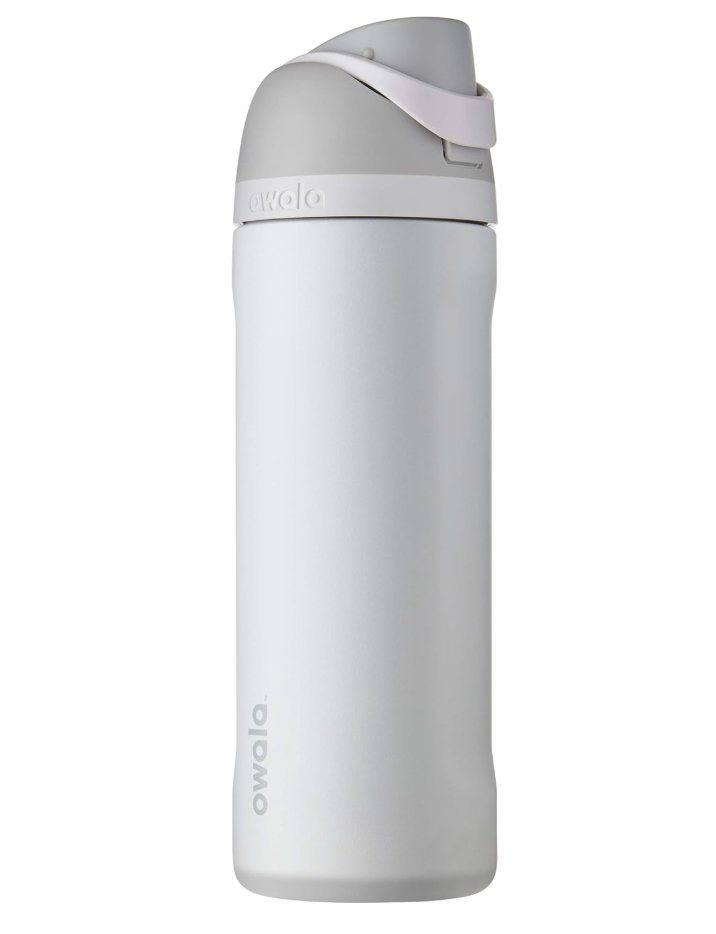 Owala FreeSip Insulated Stainless Steel Water Bottle with Straw, BPAFree Sports Water Bottle, Great for Travel, 24 Oz, Shy Marshmallow