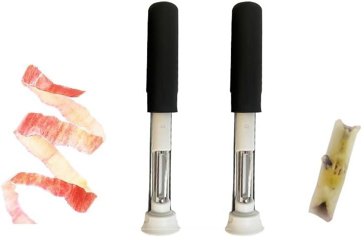 2 Pcs 2 in 1 Apple Corer and Peeler,Fruit Core Extractor Tool,Suitable For Apples, Pears, Bell Peppers, And Cakes - Green Corer,Durable Apple Corer Remover(Black)