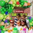 Green Balloon Arch Garland Kit with Green Red Orange Blue Foil Balloons for Baby Shower Birthday Party Decorations