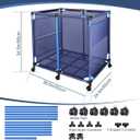 Pool Storage Bin Cart, Rolling Pool Storage Organizer Nylon Mesh Basket for Goggles, Floats, Balls and Floats Equipment (Regular Bin)