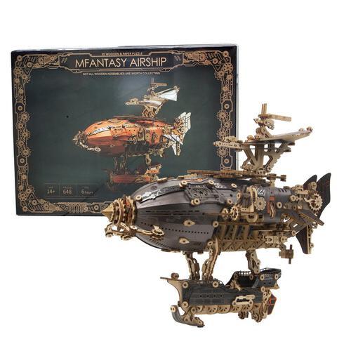 MFantasy Airship: Grey - 3D Wooden Assembly Puzzle