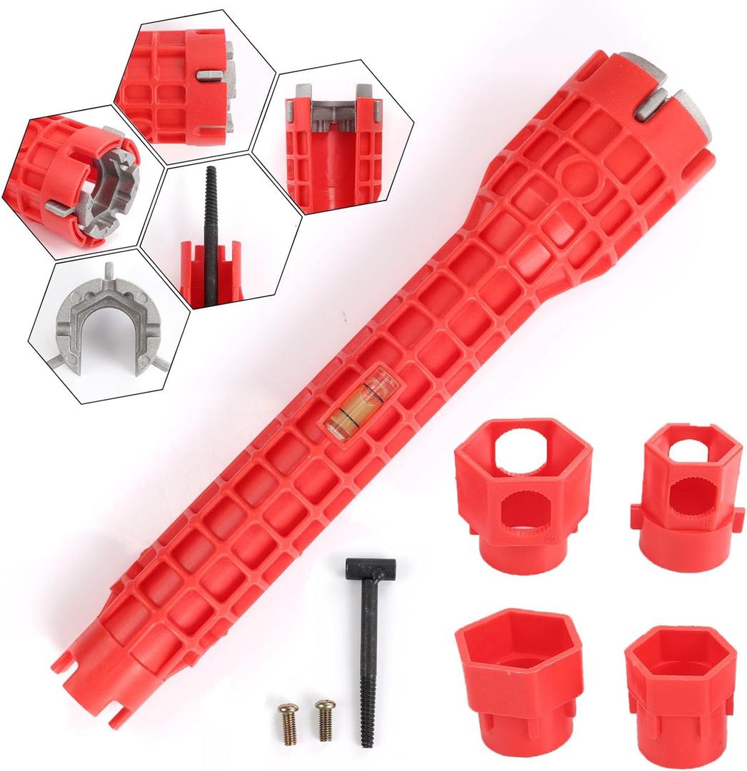 14-in-1 Multi-Functional Plumbing Wrench, Non-Slip Comfort Grip, Universal Tool for Toilet, Sink, Faucet Installation & Repair, Bathroom & Kitchen Plumbing
