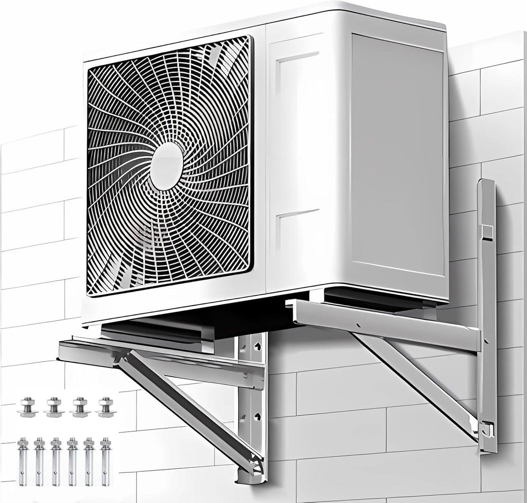 Mini Split Wall mounting Bracket Fits 9000-36000 BTU condensers Required mounting Screws Included Maximum Weight 320 lbs. 1.3 Thickness mm Stainless Steel Wall Mount Air Conditioner Bracket