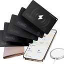 Ultrbeka Wallet Tracker Card IP68 Waterproof Bluetooth Tracker for Wallets, Passport, Work with Apple Find My, Wireless Charging, iOS Only [Apple MFi Certified] 5pcs / 1* Wireless Charger