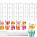 Willinglong 20 Set 32oz Clear Plastic Rum Buckets for Drink with Straws and Lids Blank DIY Plastic Buckets Bulk for Parties Rum Wine Beer Beverage Party Valentine's Summer Holiday Party