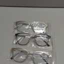 MMOWW 3 Pack Square Blue Light Blocking Reading Glasses Metal Frame Spring Hinges Computer Readers for Men Women