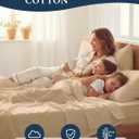 LANE LINEN 100% Organic Cotton Bed Sheets King Size, Fully Elasticized Reinforsed Seams in Fitted Pocket, Machine Washable Naturally Cooling All Season King Sheet Deep Pocket Bedding- Linen