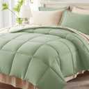 Anluoer King Size Bed in a Bag 7 Pieces, Sage Green Bed Comforter Set with Sheets, All Season Bedding Sets with 1 Comforter, 2 Pillow Shams, 2 Pillowcases, 1 Flat Sheet, 1 Fitted Sheet