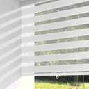 ShadesU Cordless Zebra Blinds – Light Filtering Dual-Layer Window Shades for Privacy (White Color) (Maximum Height 72") (Width 31.5")