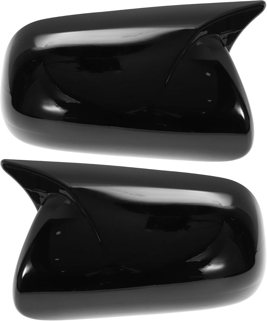 Motoforti 1 Pair ABS Left Right Side Mirror Cover Cap Replacement Gloss Black for Toyota Corolla 2009-2013 Ox Horn Mirror Guard Cover