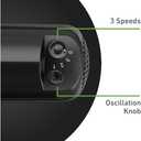 HOLMES 12" Table Fan, 75 Oscillation, 3 Speeds, 15 Adjustable Head Tilt, Ideal for Home, Bedroom or Office, Black