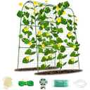 Cucumber Trellis for Raised Bed 32" L x 48" H, U-Shape Garden Trellis for Climbing Plants Outdoor, Metal Arch Trellis for Vegetables, Plant Support for Tomato Pea Zucchini Grape Flowers