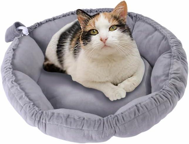 Dog Beds, Couch Cover for Dogs Washable,Round Dog Bed (Small(17.7''L17.7''W5.9''Th), gery)