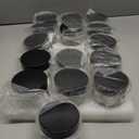 Encheng 30 Pack of 2 oz Clear Round Glass Jars,with Inner Liners and black Lids,Empty Cosmetic Containers,Cream jars