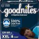 Goodnites Boys' Nighttime Underwear, Size XXL (120-165 lbs), 8 Ct