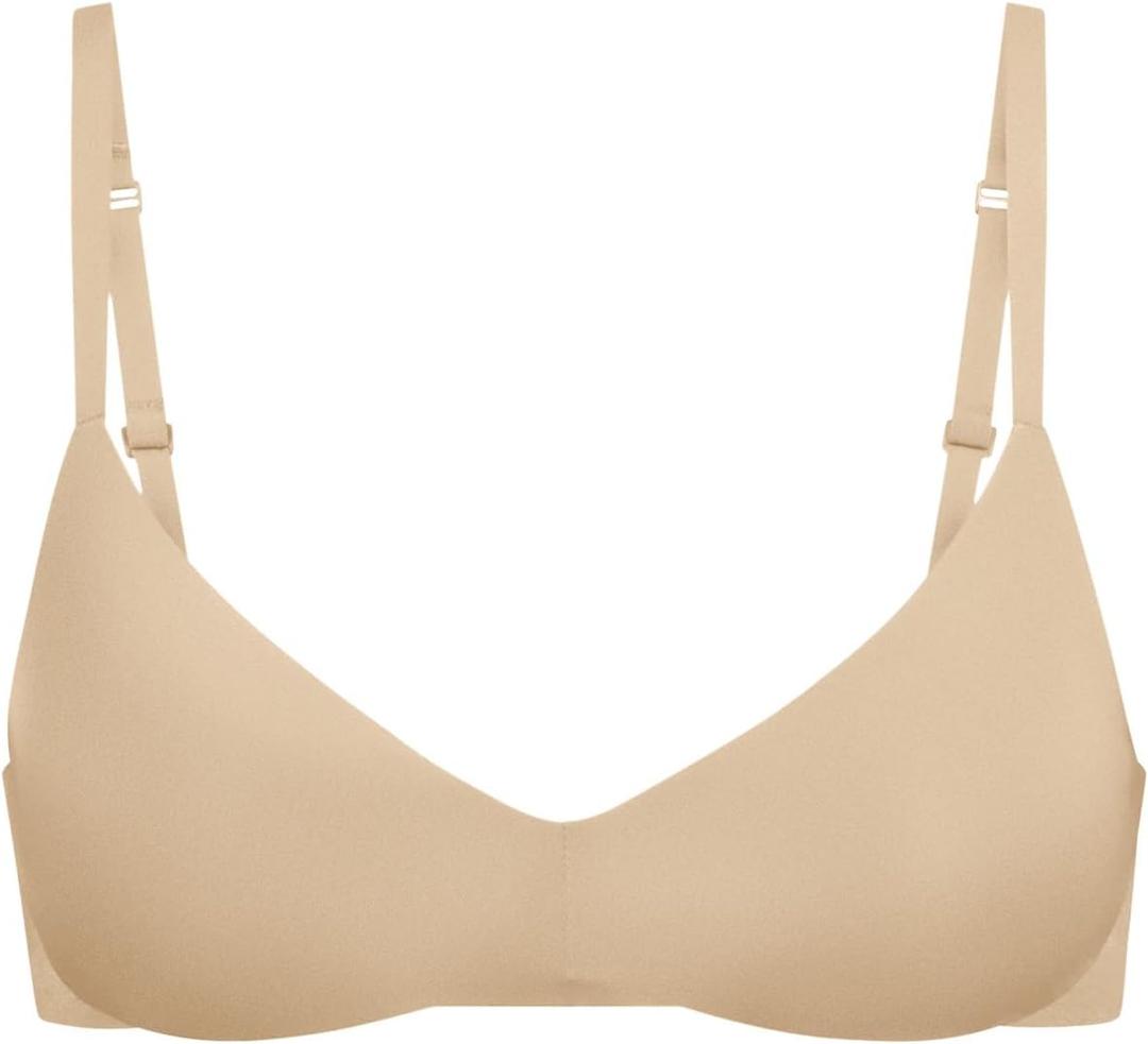 REORIA Women's Wireless Bra Teardrop Seamless Comfort Light Support Everyday Bra ((34) 34C, Clay)