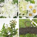 Briful 24'' Large Spring Wreaths for Front Door, Summer Floral Wreaths with Hydrangea Daisy, Realistic Artificial Wreath for Home Indoor Decor, Farmhouse Fireplace Windows Mantle Decorations, White