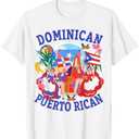 Dominican & Puerto Rican Flag Outfit Idea For Kids Dominican T-Shirt Size L