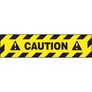 Accuform PSR284 Slip-Gard Adhesive Vinyl Step-Style Floor Sign, Legend "Caution", 6" Length x 24" Width, Black on Yellow