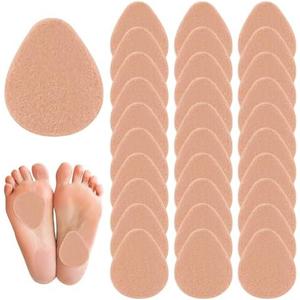 30 Pcs Metatarsal Foot Pads for Pain Relief, 0.2" Thick Felt Ball of Foot Cushion for Women and Men Non Slip Metatarsalgia Mortons Neuroma Forefoot and Sole Pads for Shoes High Heels-Skin Color